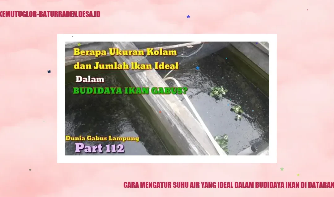 Cara Mengatur Suhu Air yang Ideal dalam Budidaya Ikan di Dataran Tinggi