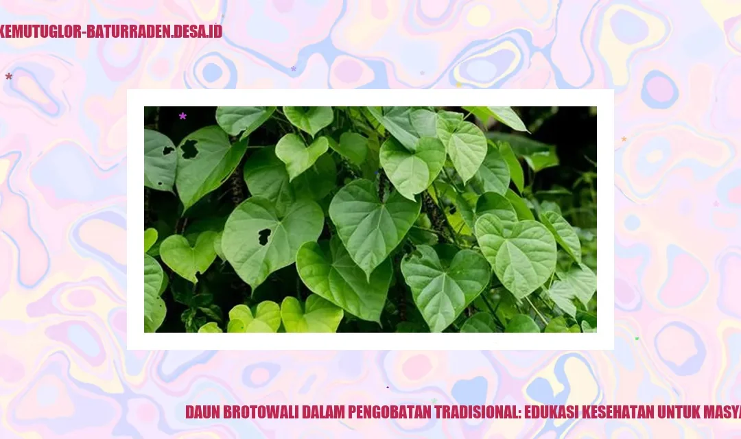 Daun Brotowali dalam Pengobatan Tradisional: Edukasi Kesehatan untuk Masyarakat