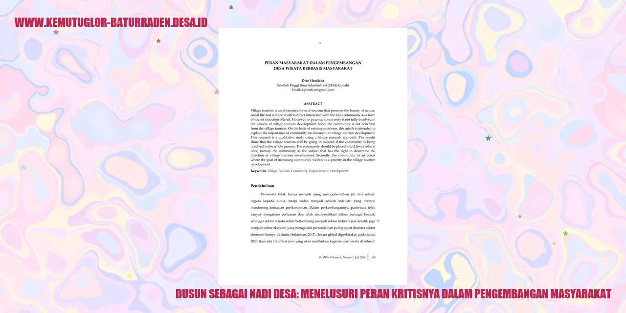 Dusun Sebagai Pusat Perekonomian Desa