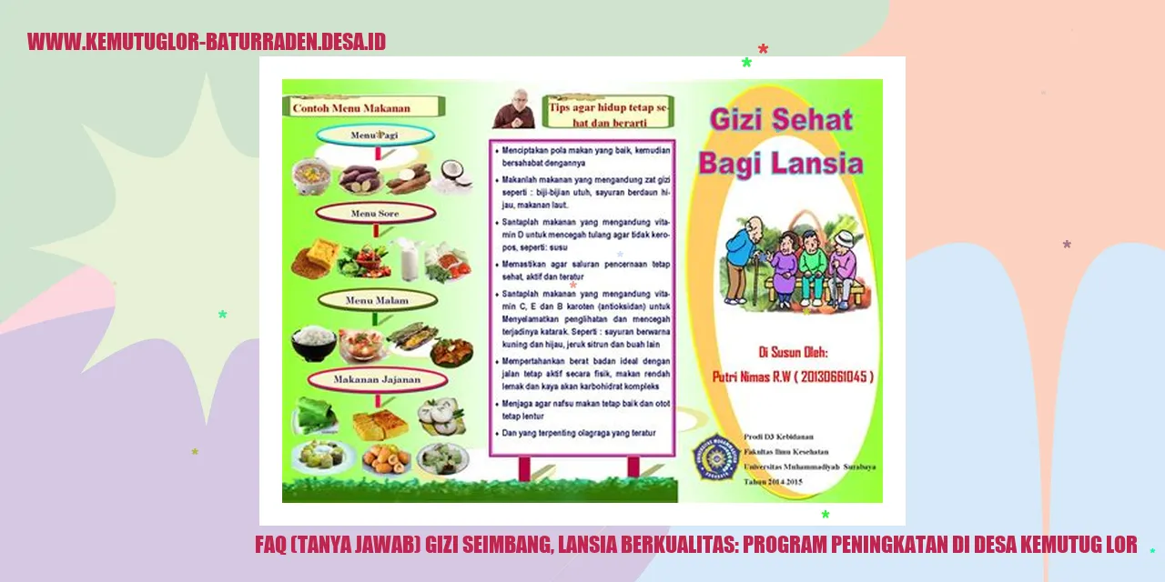 Gizi Seimbang, Lansia Berkualitas