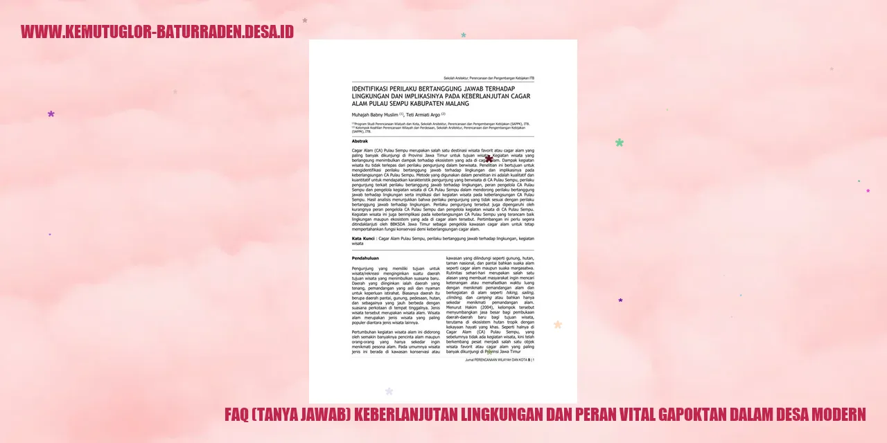 Gambar FAQ (Tanya Jawab) Keberlanjutan Lingkungan dan Peran Vital Gapoktan dalam desa Modern