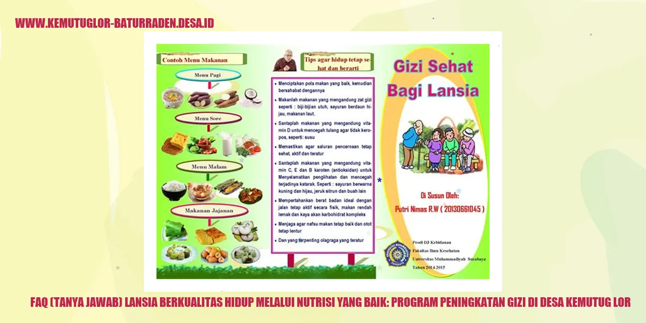 Ilustrasi Tanya Jawab Lansia Berkualitas Hidup Melalui Nutrisi yang Baik