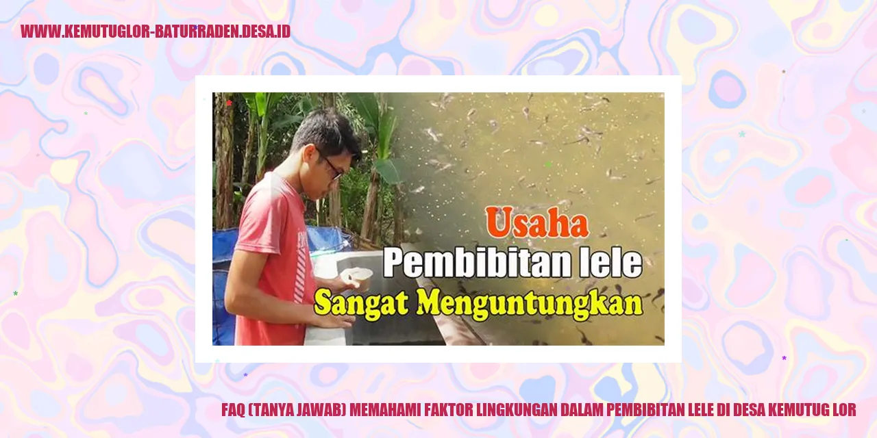 FAQ (Tanya Jawab) Memahami Faktor Lingkungan dalam Pembibitan Lele di Desa Kemutug Lor