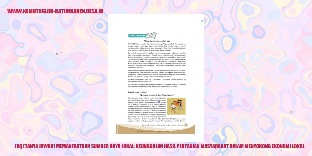 Keunggulan Hasil Pertanian Masyarakat