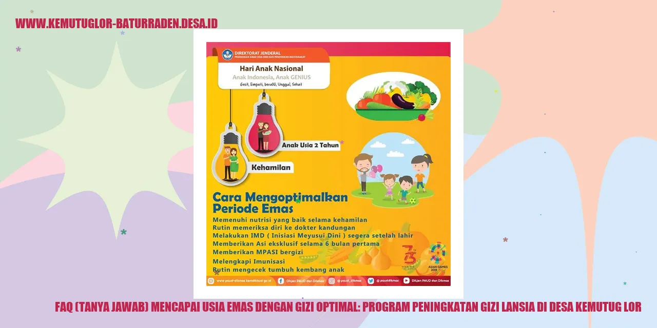 FAQ (Tanya Jawab) Mencapai Usia Emas dengan Gizi Optimal: Program Peningkatan Gizi Lansia di desa kemutug lor