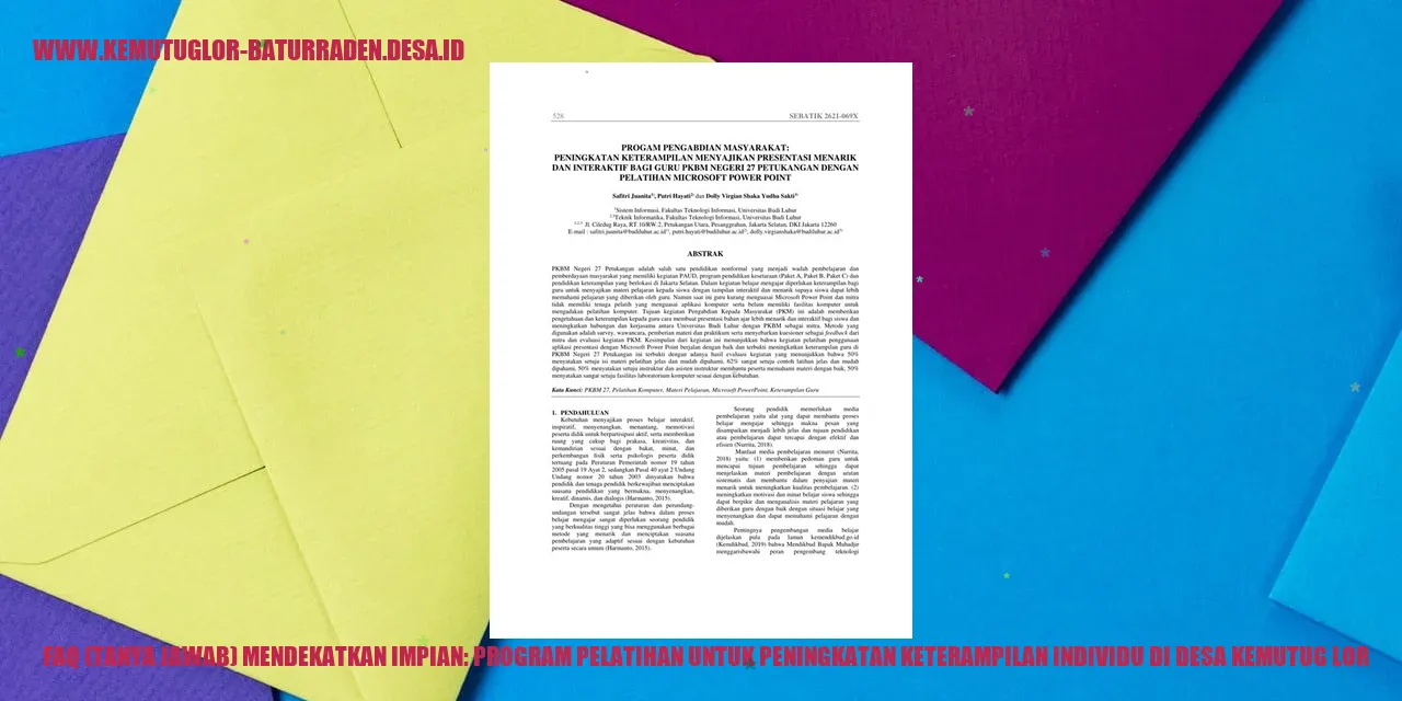 FAQ (Tanya Jawab) Mendekatkan Impian