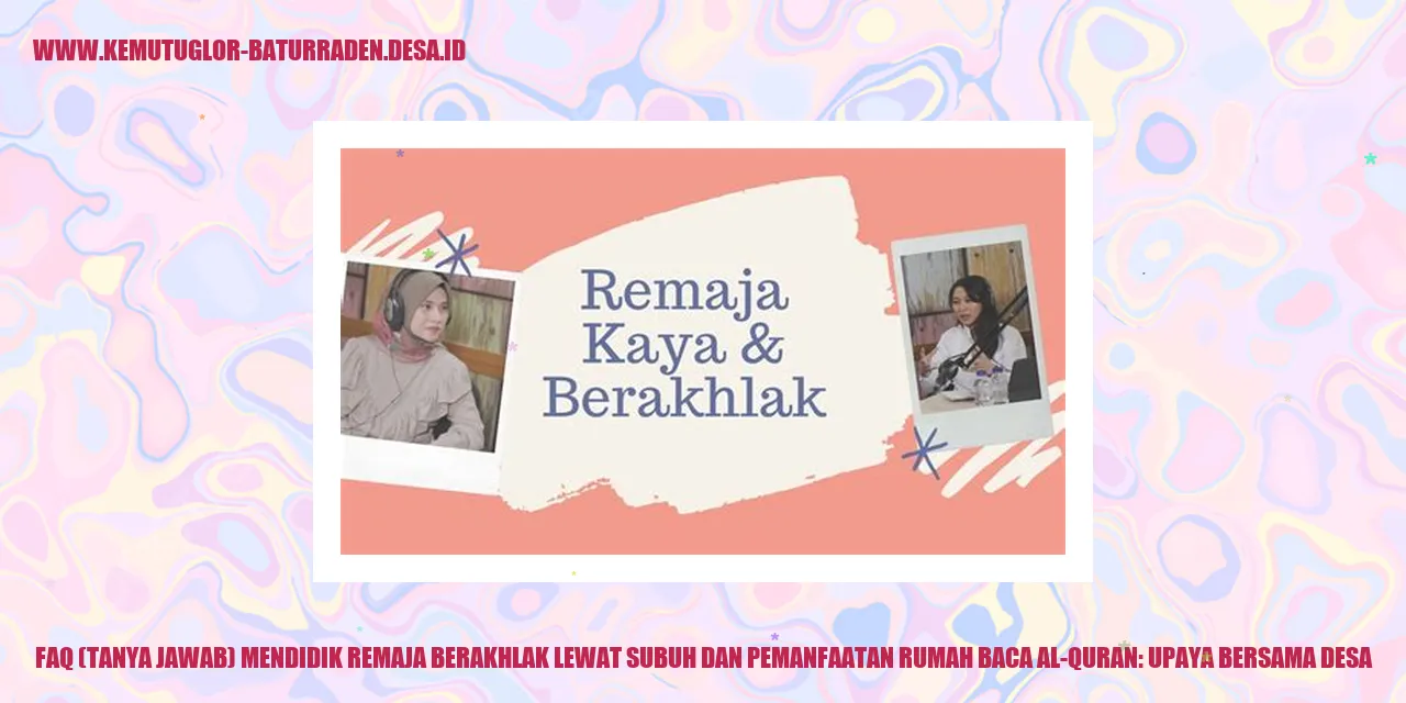 Kegiatan subuh di Rumah Baca Al-Quran