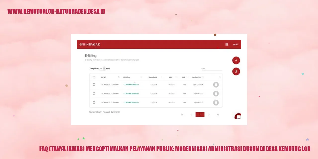Modernisasi Administrasi dusun di Desa Kemutug Lor