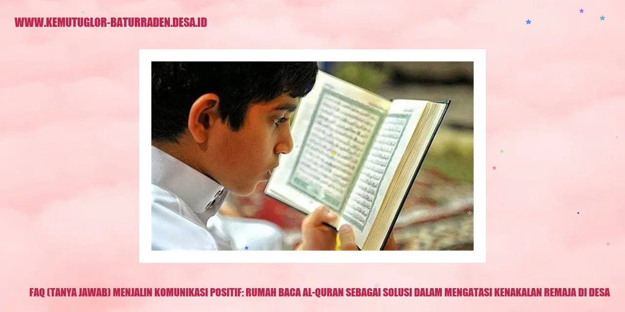 Rumah Baca Al-Quran sebagai Solusi dalam Mengatasi Kenakalan Remaja di desa