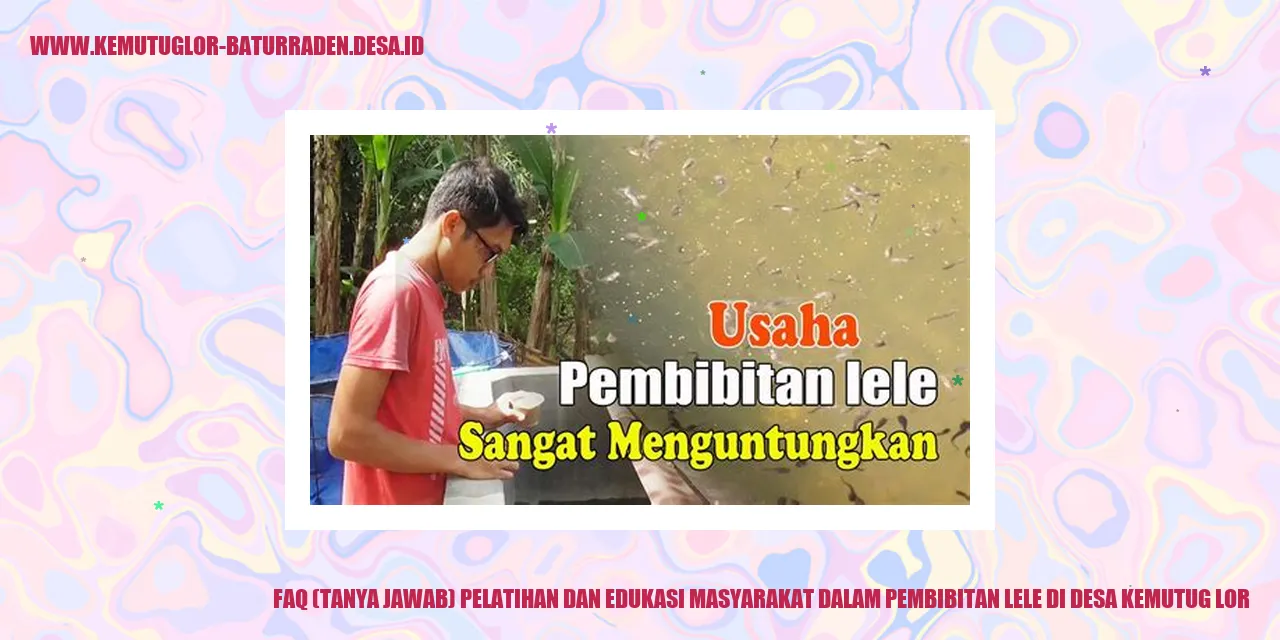 Pelatihan dan Edukasi Masyarakat dalam Pembibitan Lele
