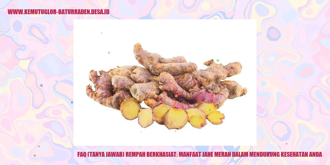 Manfaat Jahe Merah