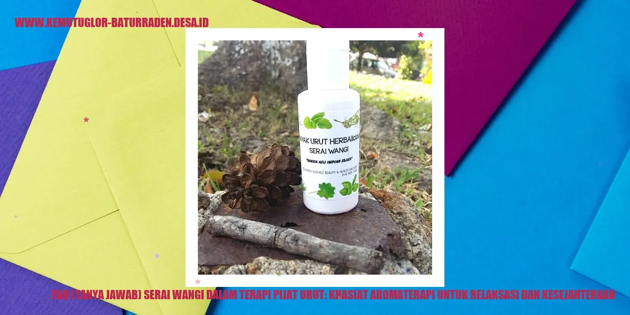 Serai Wangi dalam Terapi Pijat Urut