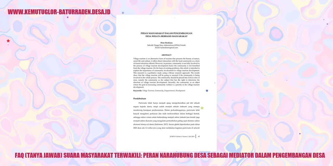 Ilustrasi Narahubung Desa serta Perannya dalam Pengembangan Desa