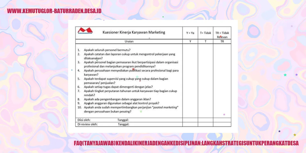 FAQ(TanyaJawab)KendaliKinerjadenganKedisiplinan:LangkahStrategisuntukPerangkatdesa