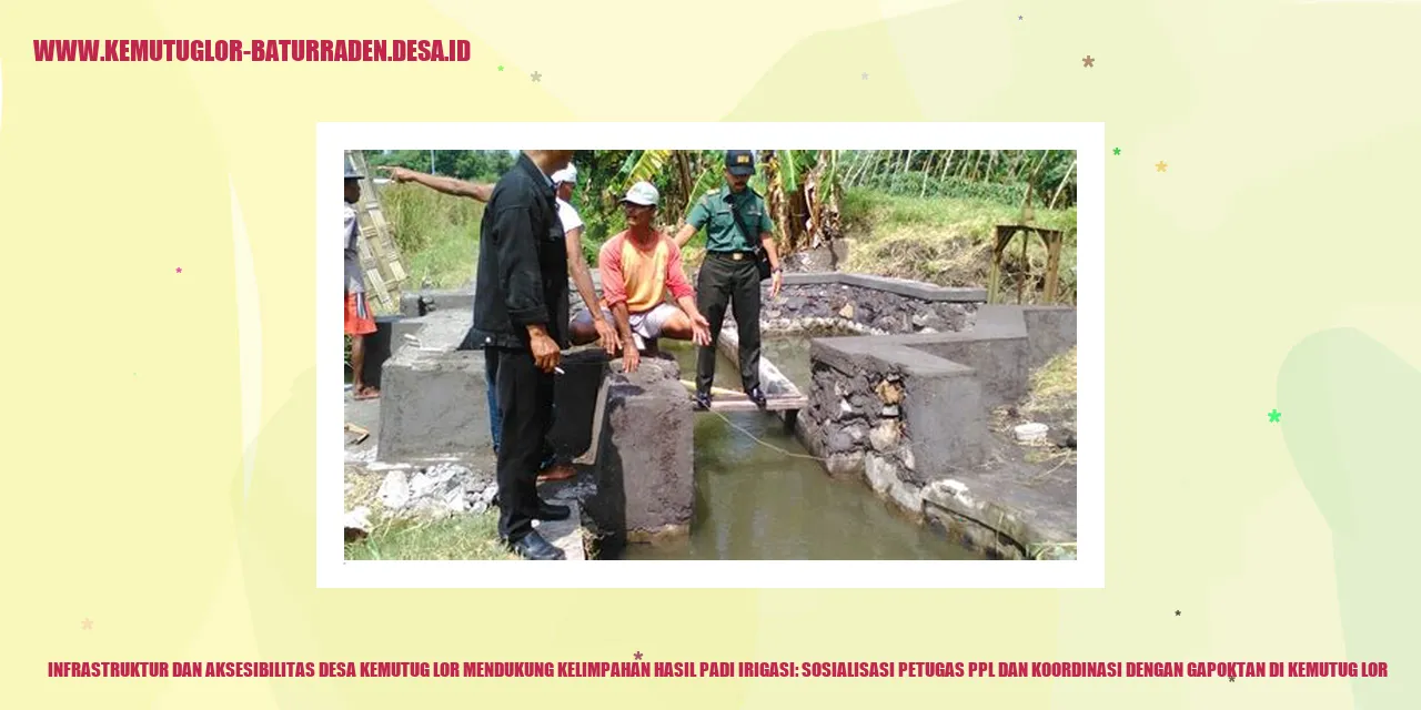 Infrastruktur dan Aksesibilitas Desa Kemutug Lor Mendukung Kelimpahan Hasil Padi Irigasi: Sosialisasi Petugas PPL dan Koordinasi dengan Gapoktan di Kemutug Lor