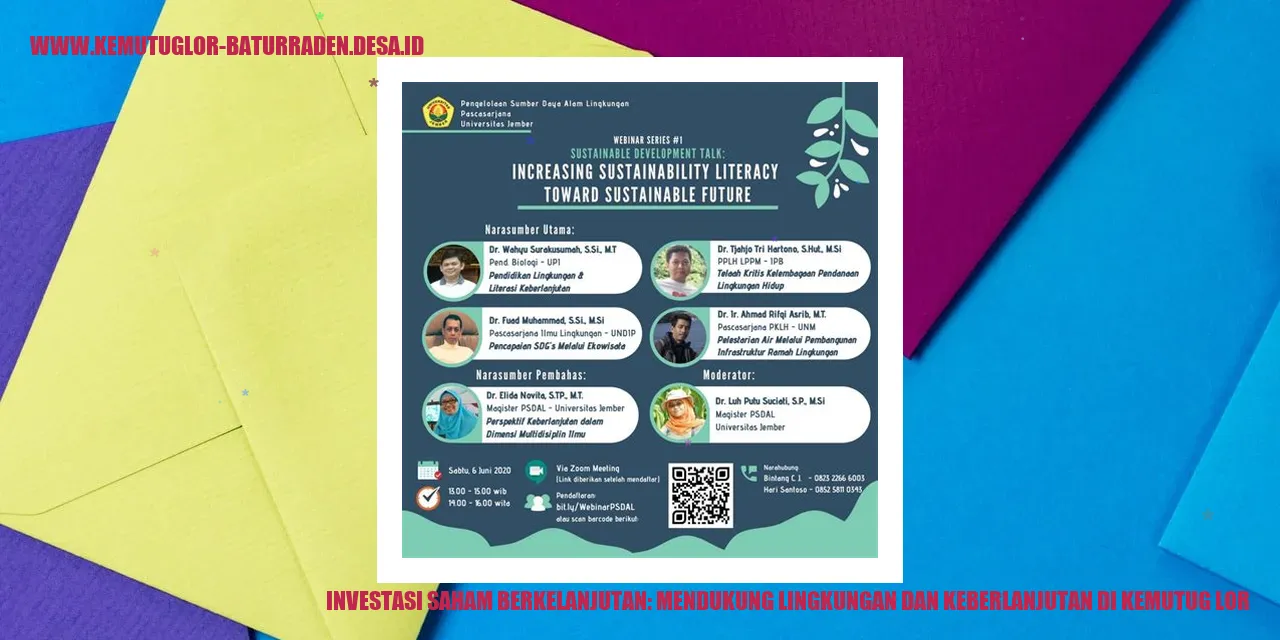 Investasi Saham Berkelanjutan: Mendukung Lingkungan dan Keberlanjutan di Kemutug Lor