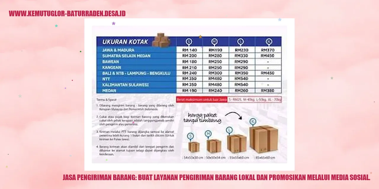 Jasa Pengiriman Barang: Buat layanan pengiriman barang lokal dan promosikan melalui media sosial.