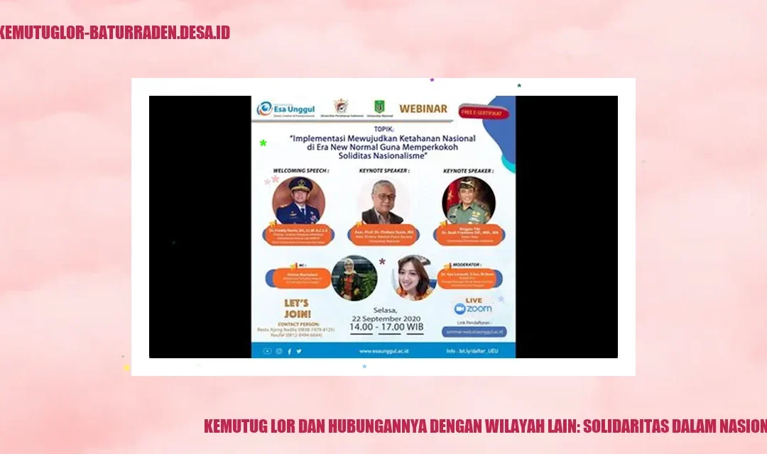 Kemutug Lor dan Hubungannya dengan Wilayah Lain: Solidaritas dalam Nasionalisme
