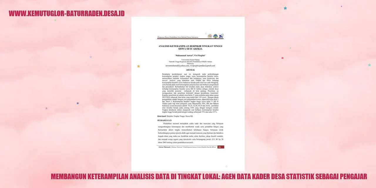 Membangun Keterampilan Analisis Data di Tingkat Lokal