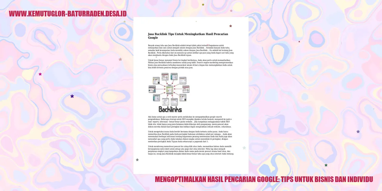 Mengoptimalkan Hasil Pencarian Google: Tips untuk Bisnis dan Individu
