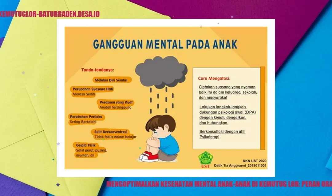 Mengoptimalkan Kesehatan Mental Anak-Anak di Kemutug Lor: Peran Orang Tua