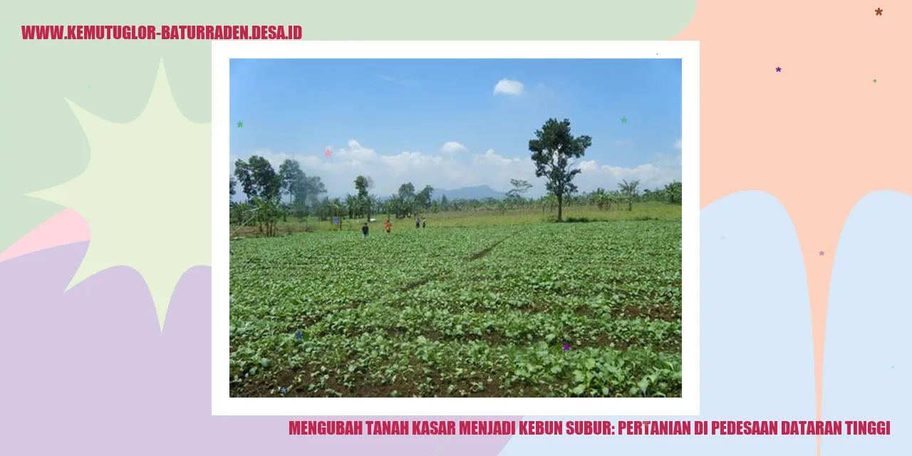 Gambar Pertanian di Pedesaan Dataran Tinggi