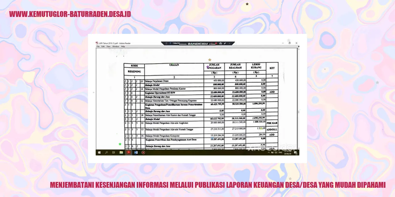 Menjembatani Kesenjangan Informasi melalui Publikasi Laporan Keuangan Desa/desa yang Mudah Dipahami