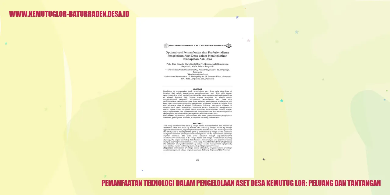 Pemanfaatan Teknologi dalam Pengelolaan Aset Desa Kemutug Lor