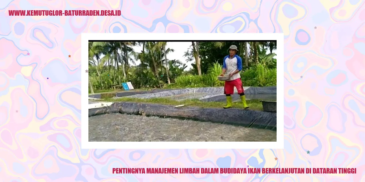Pentingnya Manajemen Limbah dalam Budidaya Ikan Berkelanjutan di Dataran Tinggi
