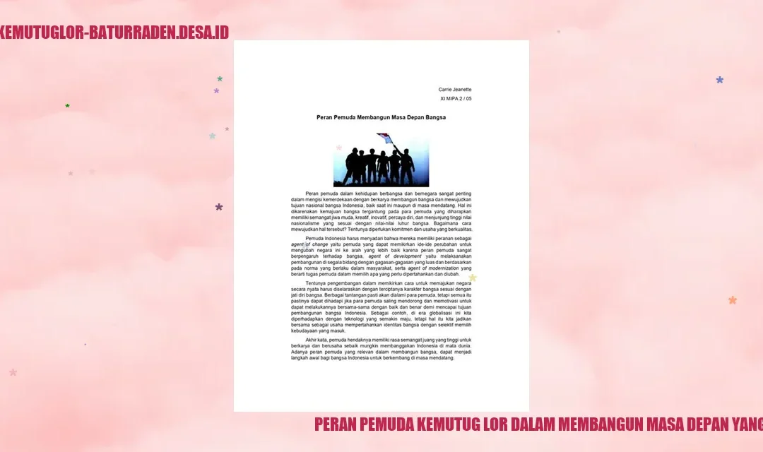 Peran Pemuda Kemutug Lor dalam Membangun Masa Depan yang Cerah
