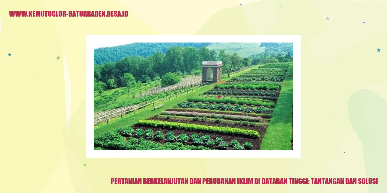 Pertanian Berkelanjutan dan Perubahan Iklim di Dataran Tinggi: Tantangan dan Solusi