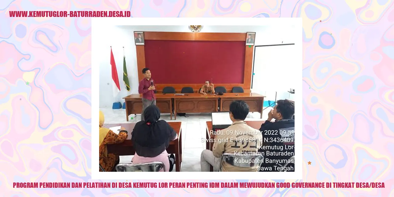 Program Pendidikan dan Pelatihan di Desa Kemutug Lor