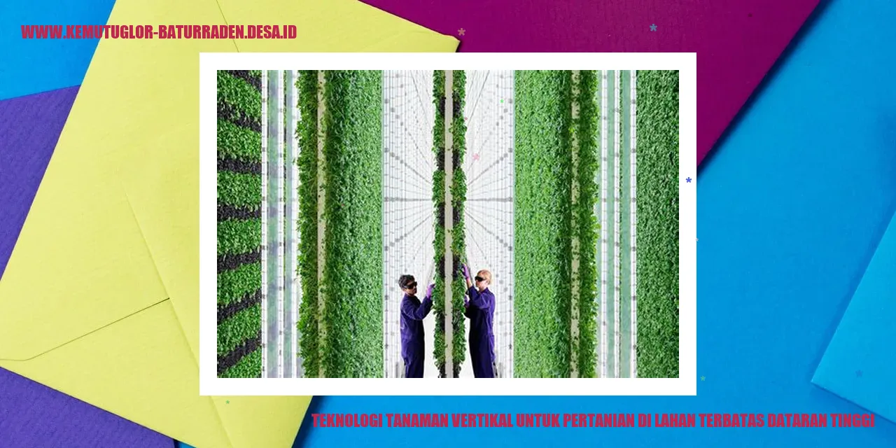 Teknologi Tanaman Vertikal untuk Pertanian di Lahan Terbatas Dataran Tinggi